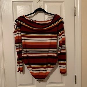 No Bondaries Stripped Bodysuit XL